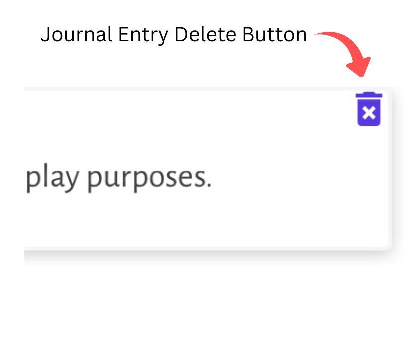 Journal Entry Delete Button